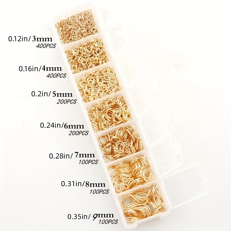 1500 Silver Gold Plated Jump Rings for Jewelry Making Findings