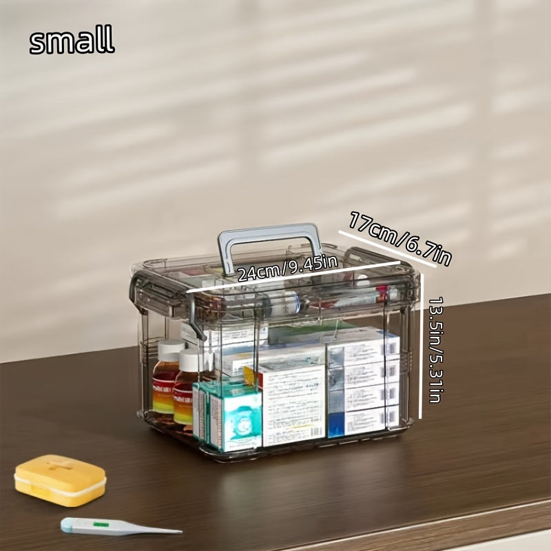 Toza suv o'tkazmaydigan plastmassa saqlash qutisi kvadrat klip bilan yopiladigan qopqoq bilan uy xo'jaligi uchun dorilarni tashkil etish