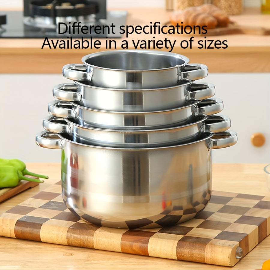 10-Piece Stainless Steel Cookware Set with 5 Pots and Covers 18cm-26cm