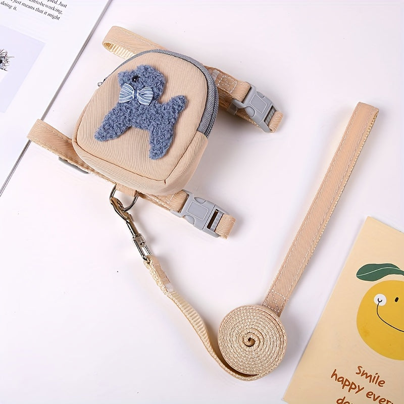 Nylon Pet Backpack for Cats and Small Dogs with 3D Animal Design and Adjustable Chest Strap