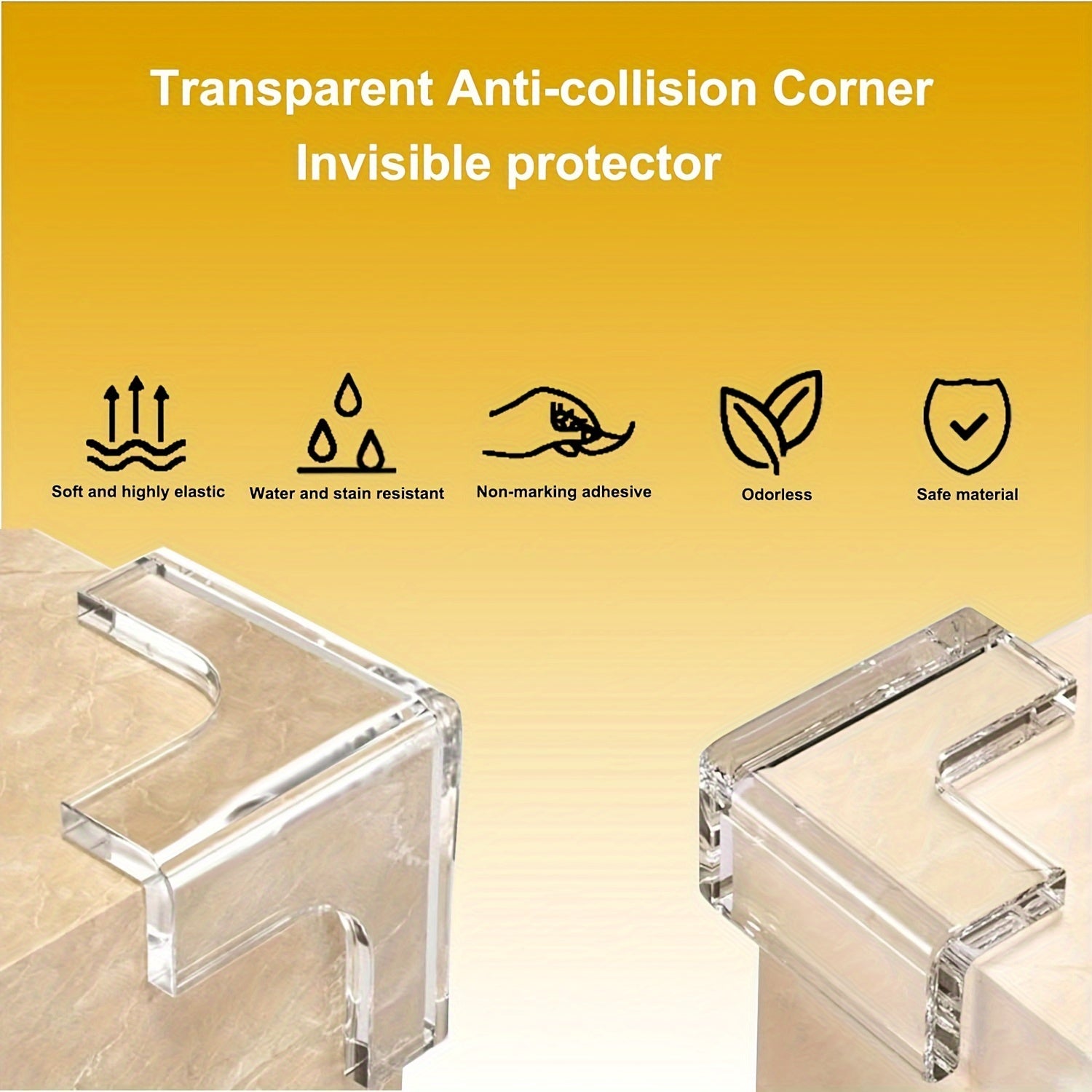 Clear Transparent Silicone Corner Protectors for Furniture Edges 4-16pcs