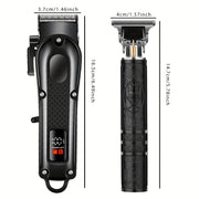 Men's Grooming Set 2pcs Cordless Hair Clippers Trimmers LED Display Perfect Gift