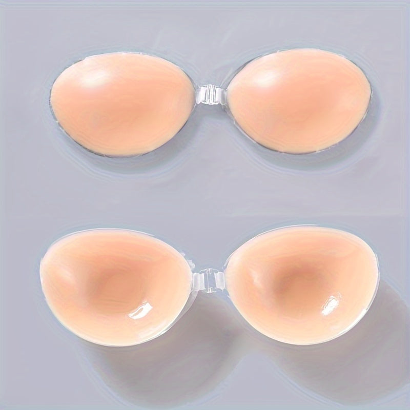 Silicone Strapless Backless Push Up Bra with Nipple Covers for Women
