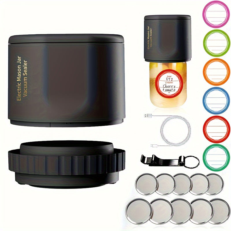 Electric Mason Jar Vacuum Sealer for Canning Food Storage with Mouth and Regular Lids