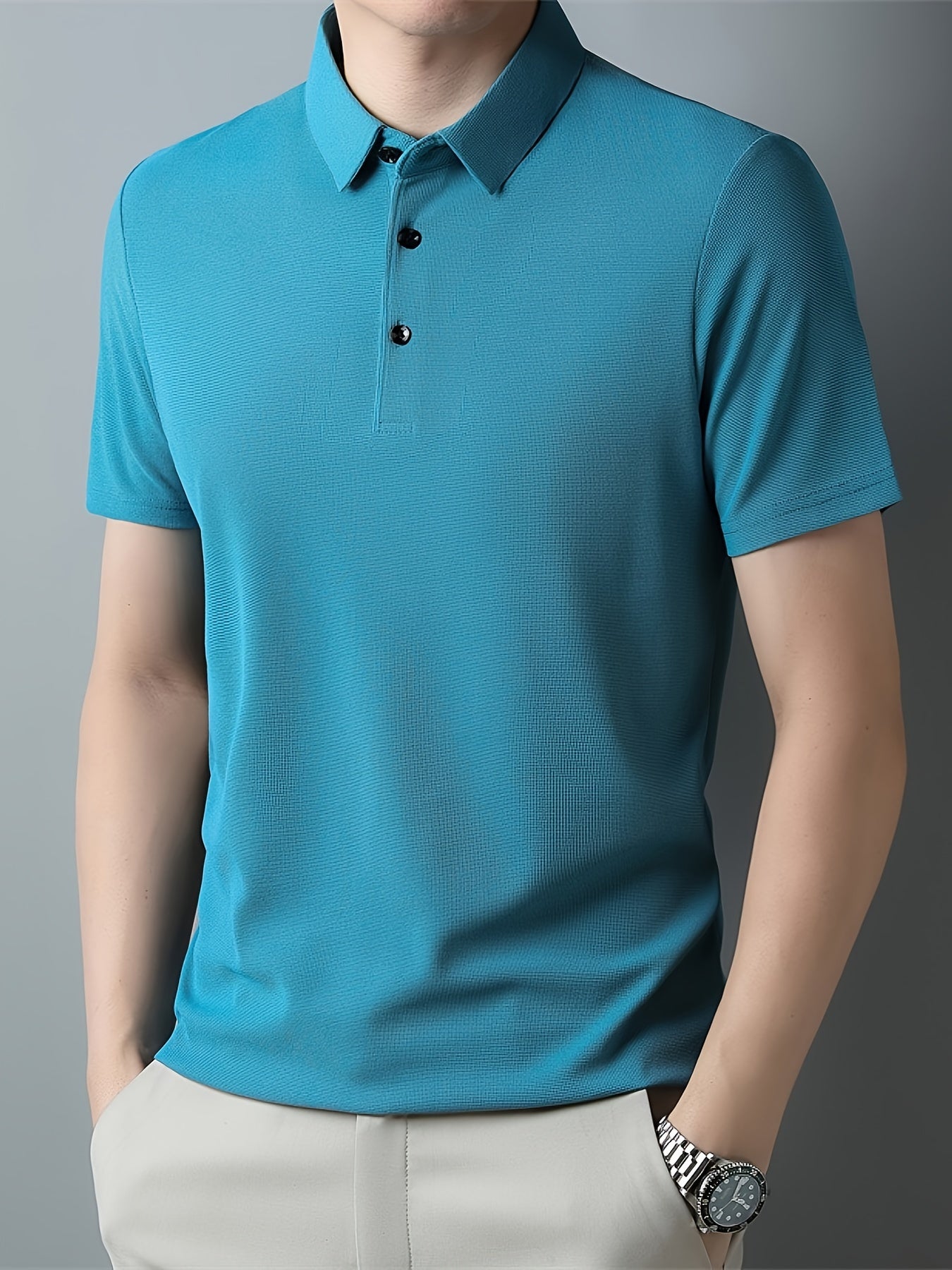 Yozgi golf va ochiq havoda faoliyatlar uchun erkaklar qisqa yengli Henley koftasi, tasodifiy va qulay sport ustki