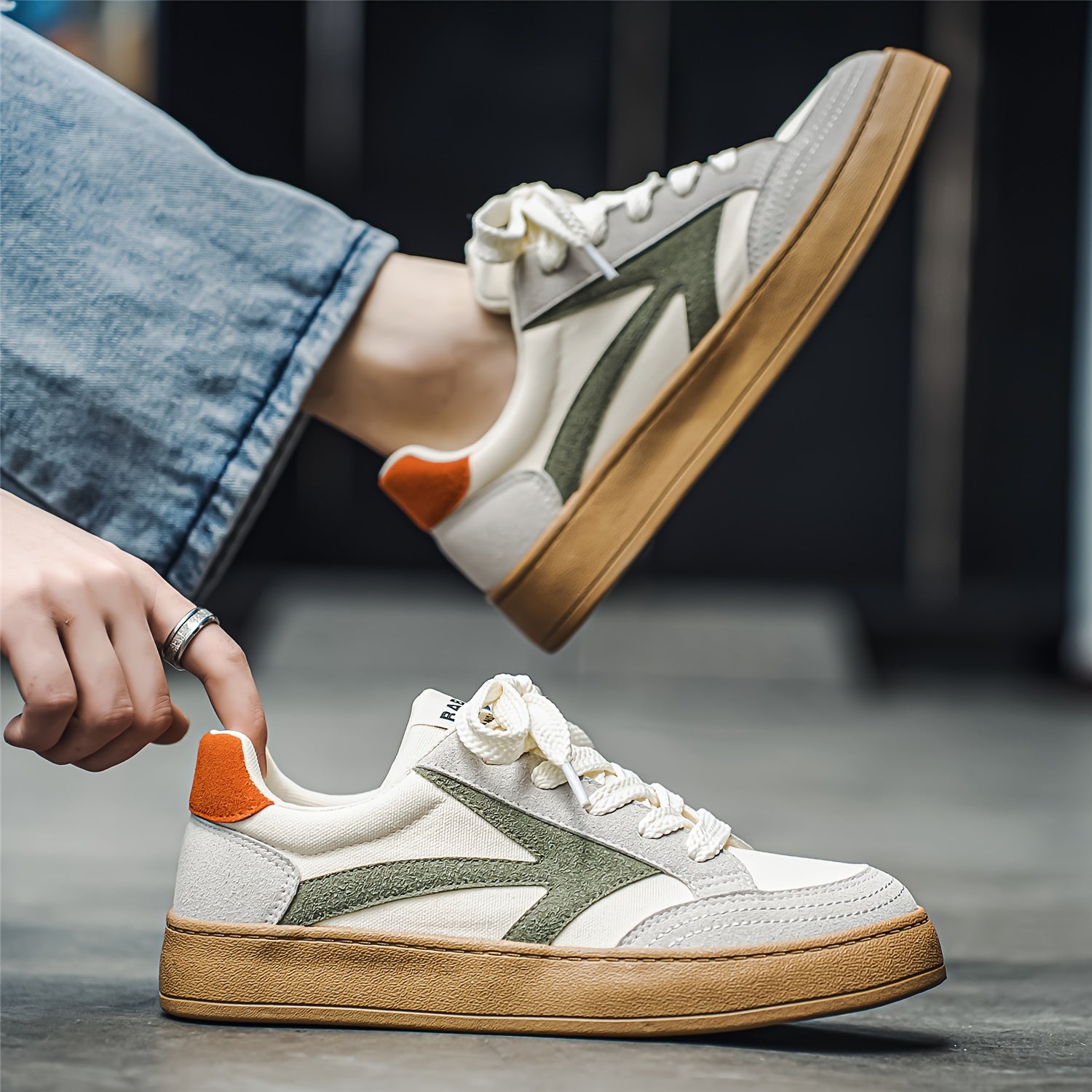 Zapatillas de skate de lona de estilo vintage para hombre, de caña baja con suela de goma, calzado casual