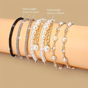 Women's Pearl Rhinestone Shoelaces No-Tie Easy Tie Accessory