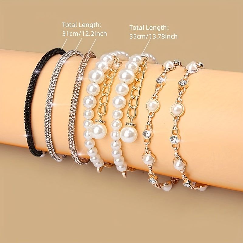 Women's Pearl Rhinestone Shoelaces No-Tie Easy Tie Accessory