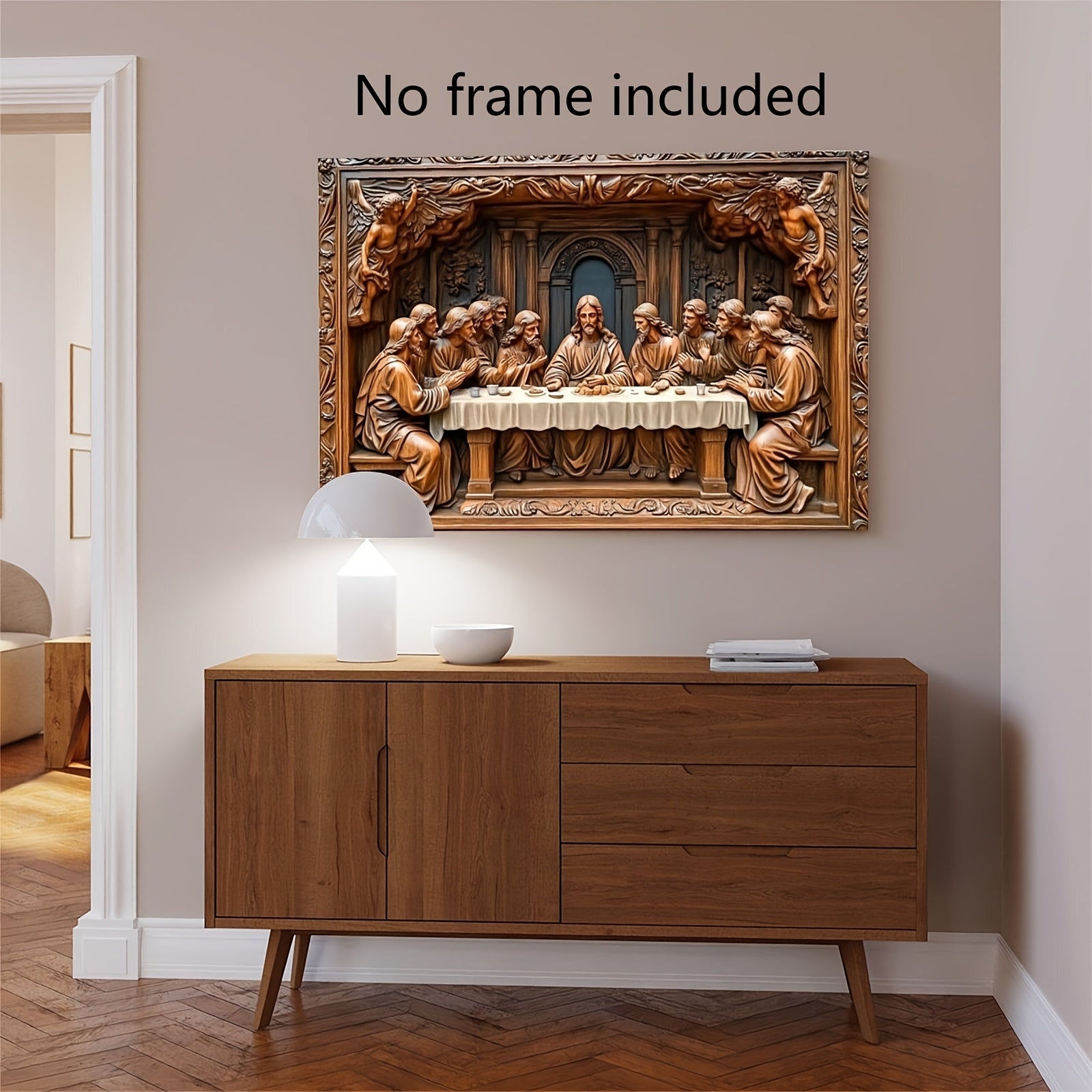 Last Supper Canvas Wall Art Framed Wooden Print for Living Room Bedroom