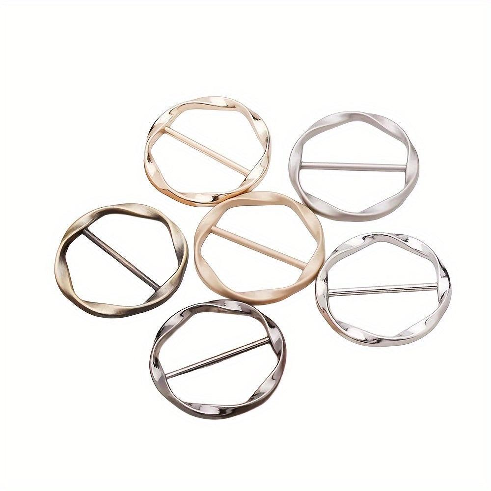 Set of 10 Alloy Round Scarf Buckle Clips for Women Dress Shirt Coat Accessories