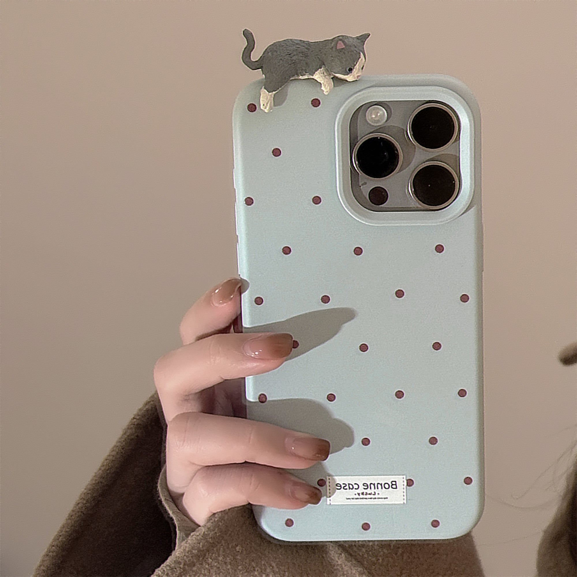 Cute 3D Cat Phone Case for Apple iPhone 12 13 14 15 16 Series Polycarbonate Durable Protective Cover