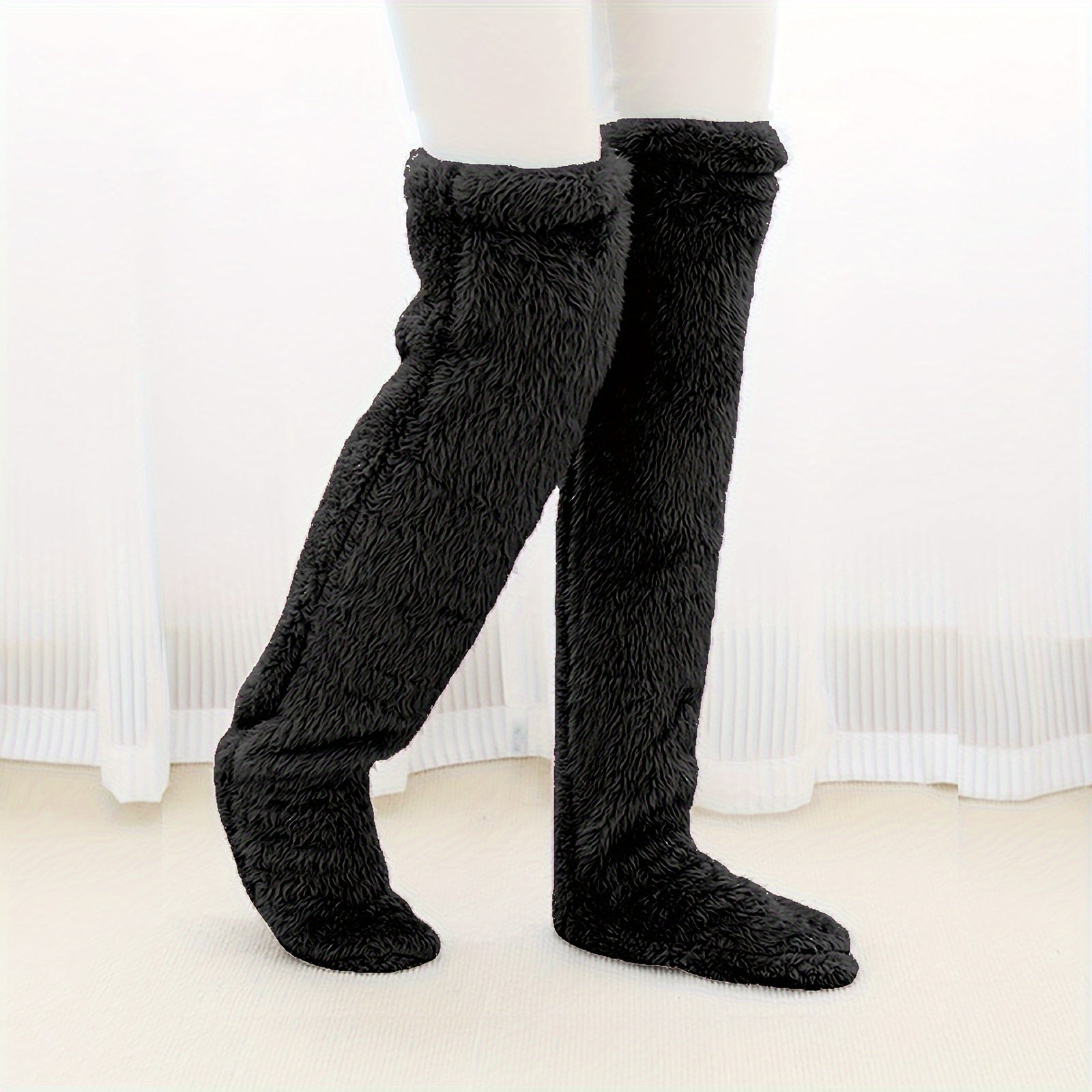 Women's Over Knee Slipper Boots Thermal Plush Home Shoes Cozy Warm Floor Slippers