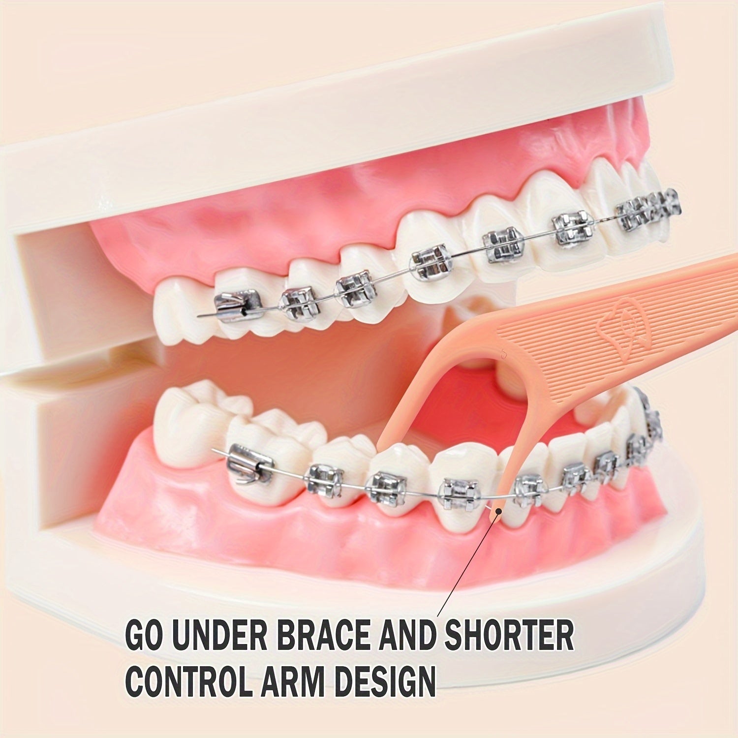 60 dona ortodontik flossers uchun braketlar mo'ljallangan, nashrli ta'm, tish tanlovi