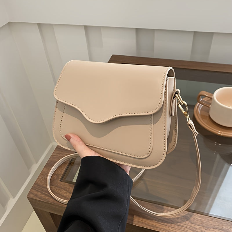 Women's Small Square Saddle Bag Crossbody Shoulder Bag PU Fashion Lightweight