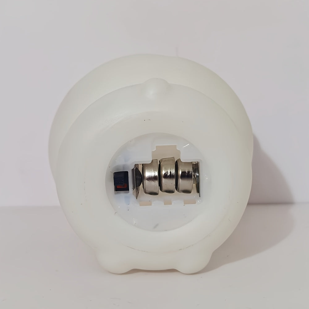 Figurita decorativa luminosa Blush Rabbit para escritorio, de PVC blanco, alimentada por batería