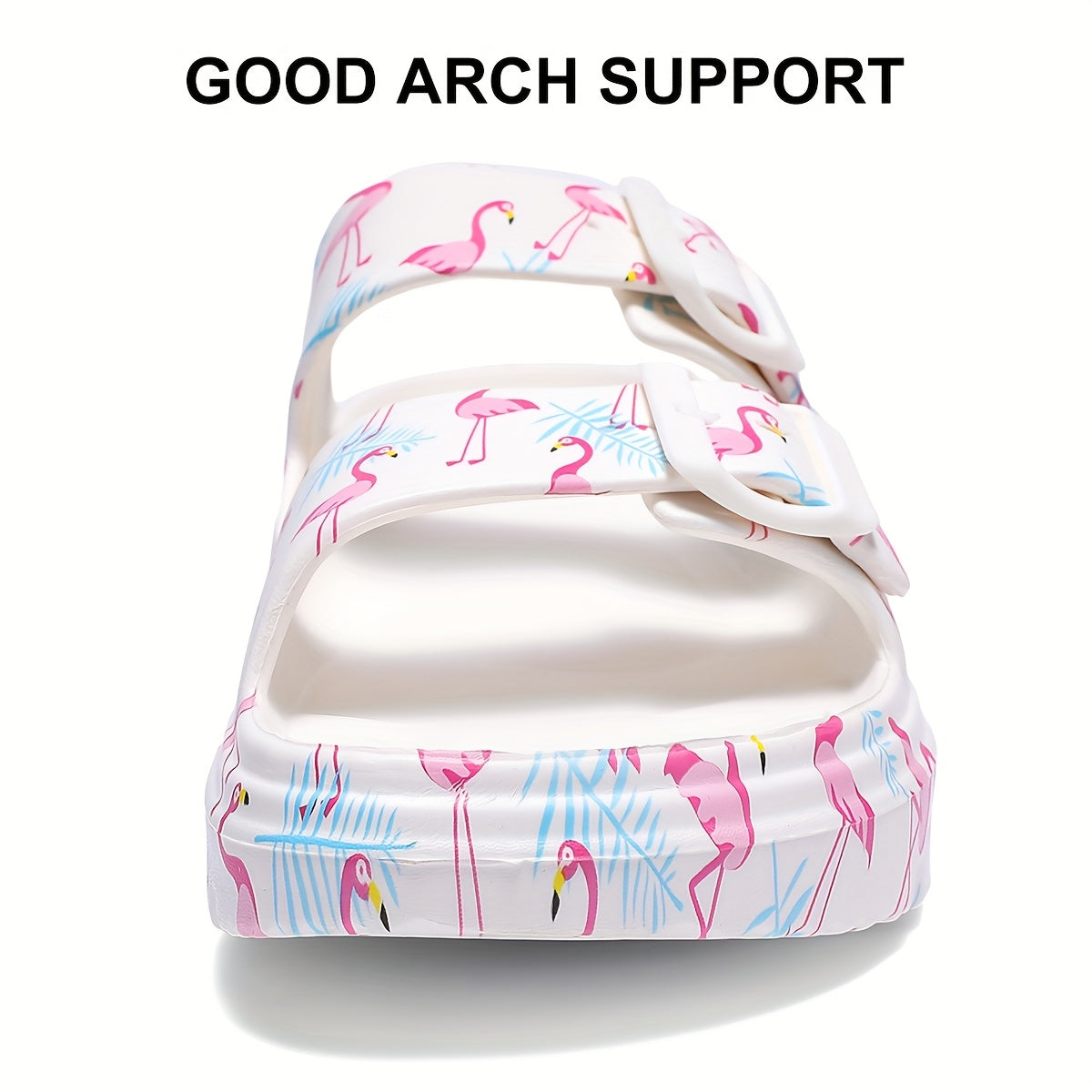 Women's Breathable Leopard Print Slide Sandals with Adjustable Buckles