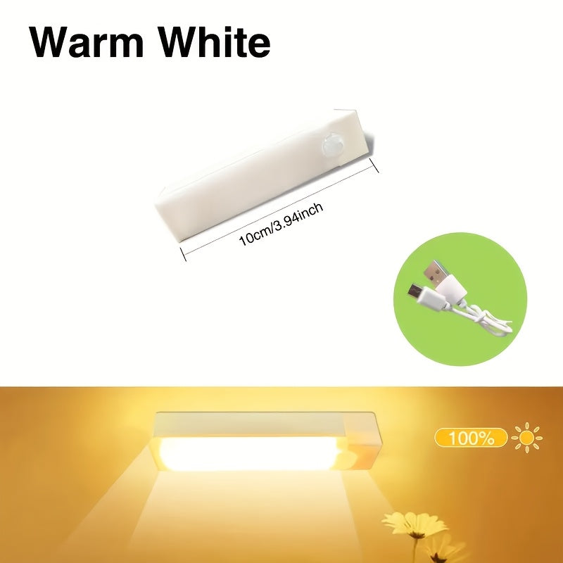 100mm LED Motion Sensor Night Light USB Rechargeable Wall Mount Indoor Dimmable