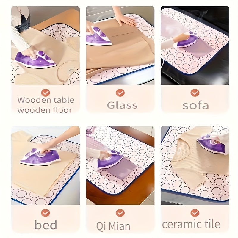 Alfombrilla de planchar portátil, plegable, para viajes, con plancha, resistente al calor, impermeable y antideslizante