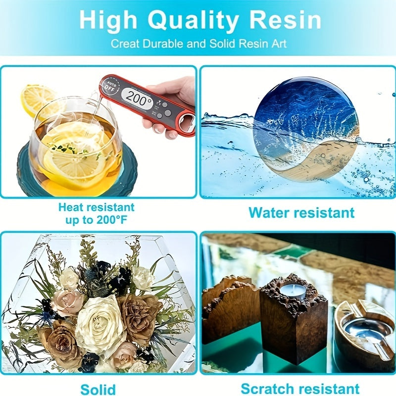 Clear Epoxy Resin Kit 16.6oz 10.4oz Fast Cure Heat Resistant for Crafts Jewelry Wood