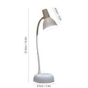 Portable LED Desk Lamp with Touch Control Battery-Powered Eye Protection Reading Light with Flexible Gooseneck
