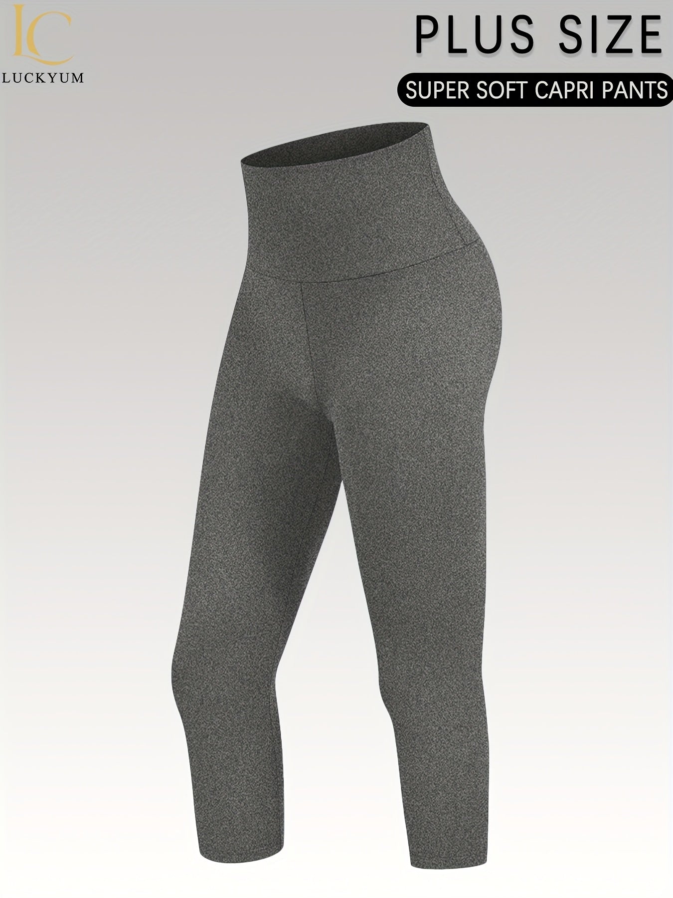 Women's Plus Size High-Waisted Leggings Tummy Control Stretchy Yoga Capri