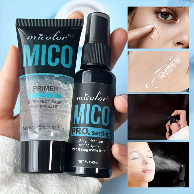 Setting Spray and Transparent Primer for Long-Lasting Makeup