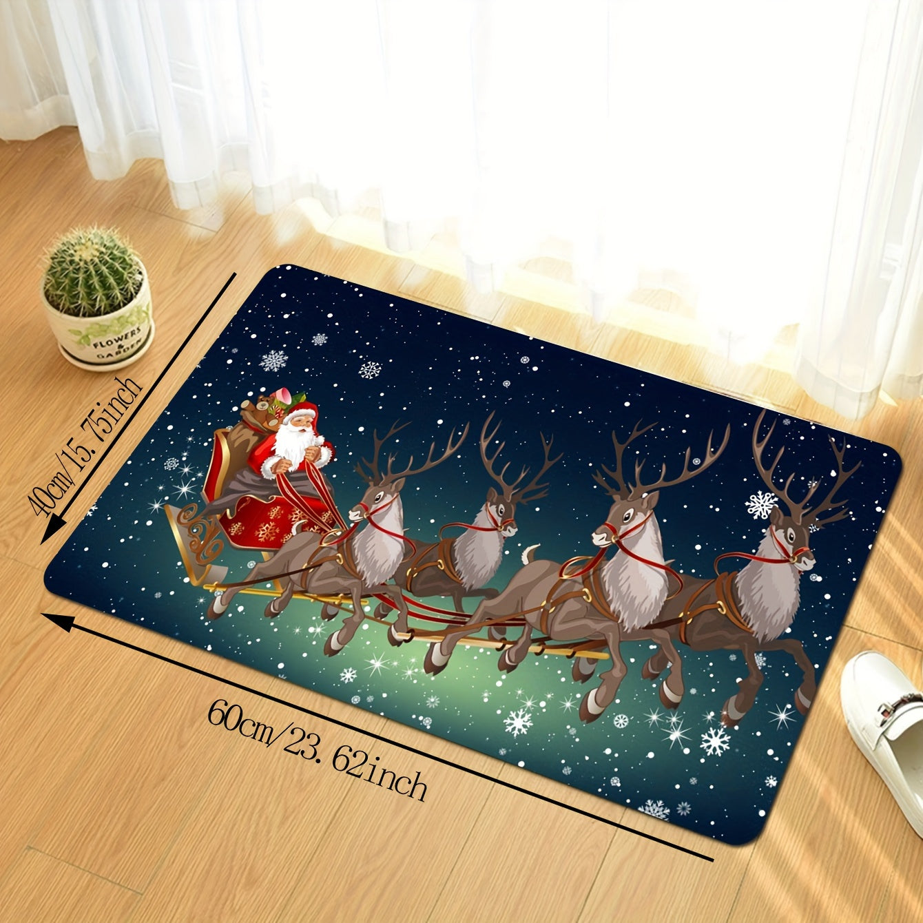 Alfombra de Navidad antideslizante para área, puerta del baño, cocina, resistente a las manchas