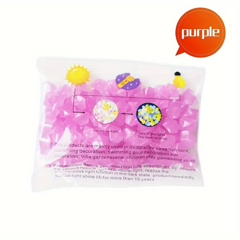 Glow-in-the-Dark Pebbles 100 Pack Octagon Sandstone for Aquariums and Planters