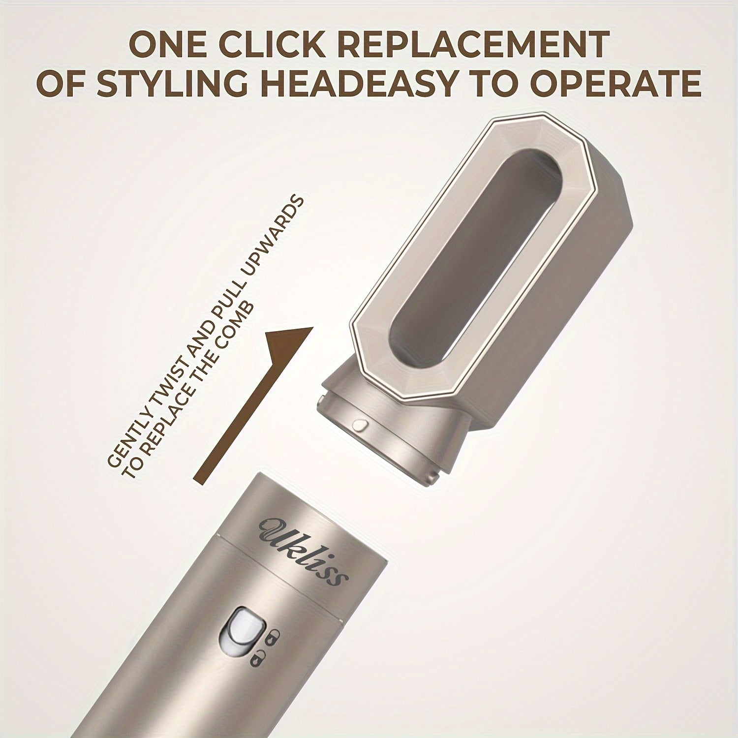 5 в 1 Устройство для укладки волос: фен-щетка 900 Вт с отсоединяемым щипцами для завивки и технологией отрицательных ионов