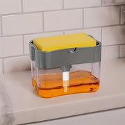 Plastic Dish Soap Dispenser with Sponge Holder Kitchen Sink Accessory Space Theme