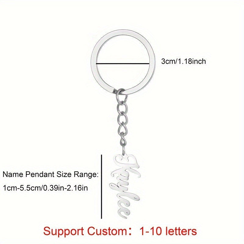 Personalized Stainless Steel Keychain with Custom Name for Mother's Day Gift