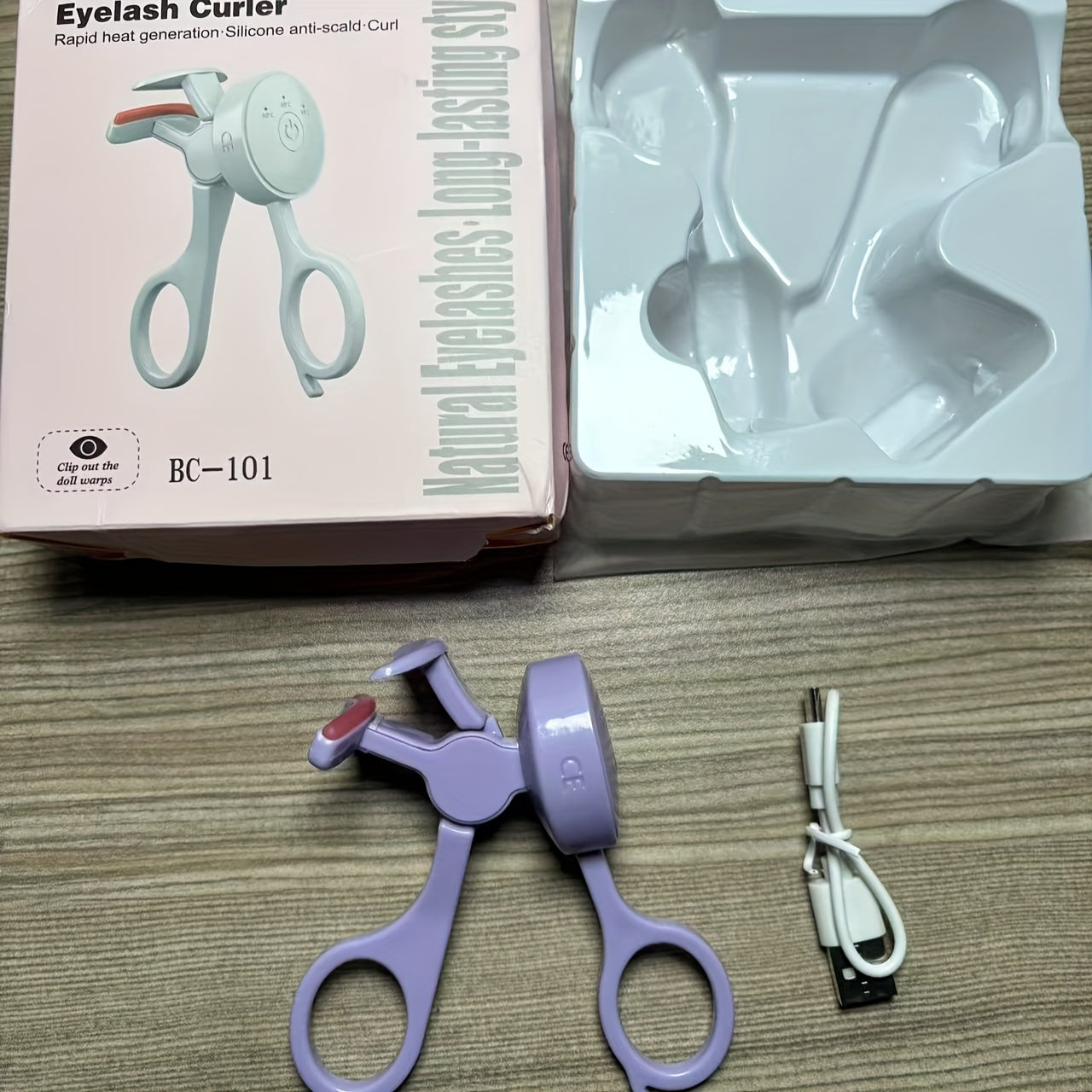 Electric Heated Eyelash Curler USB Rechargeable Rapid Heating Safe Design Short Lash Pads