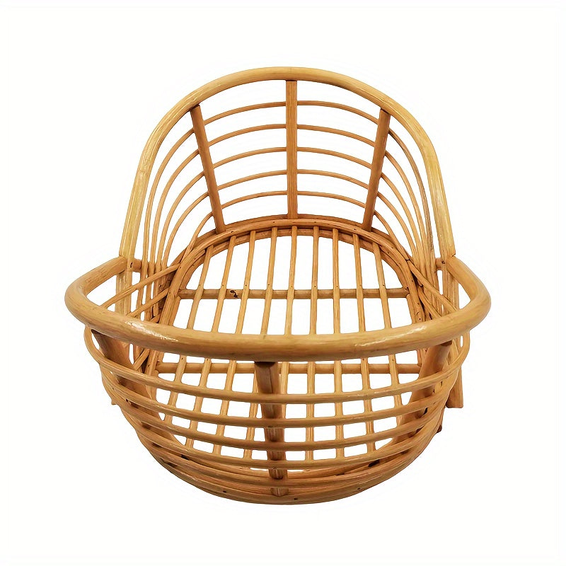 Ivory Woven Basket for Children's Photoshoots Stylish Poses and Memories