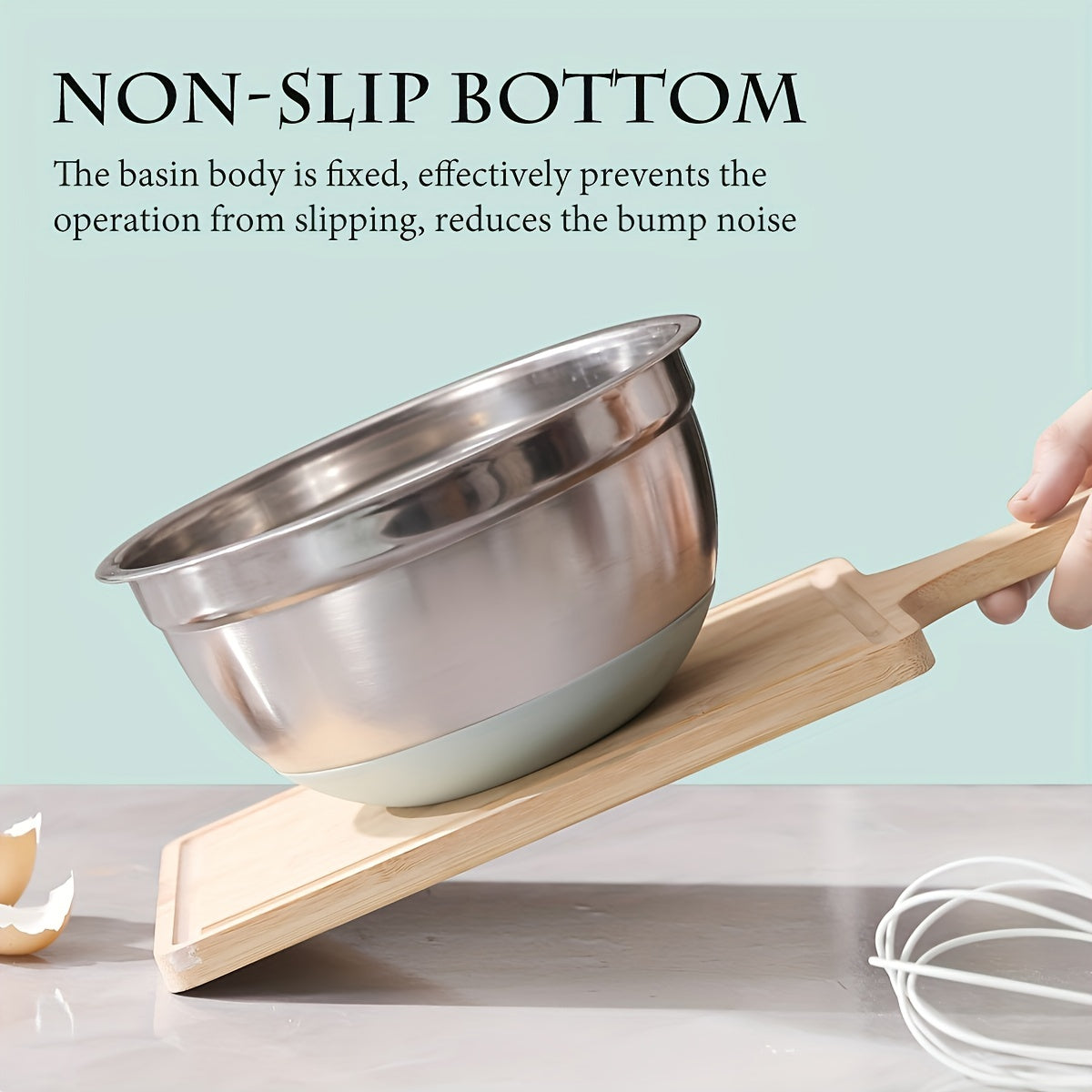 Set of 6 Stainless Steel Mixing Bowls with Lids and Nested Graters Non-Slip Silicone Bottoms