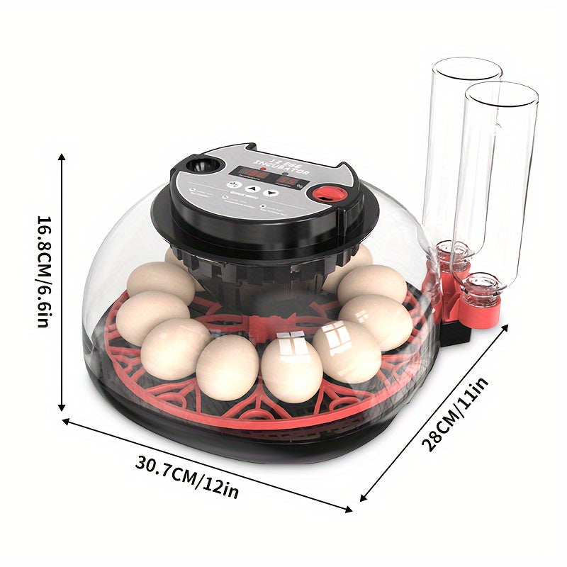 12-Egg Automatic Incubator with Egg Turning Humidity Control for Poultry Farming