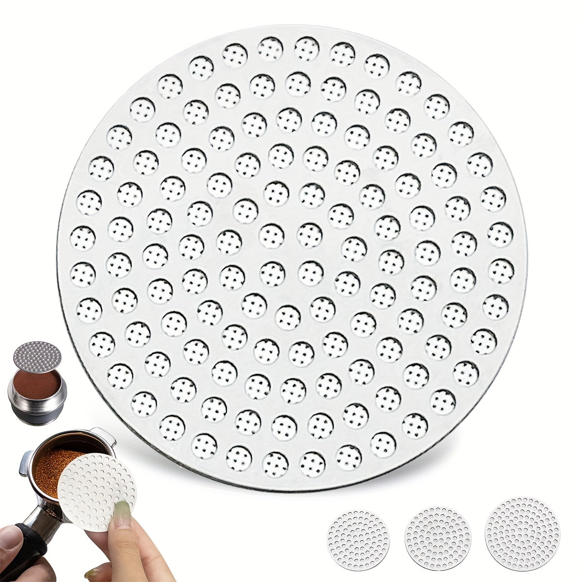 Stainless Steel Double-Layer Coffee Filter for Espresso Machines 51mm 53mm 58mm