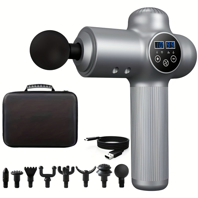 Массажная пушка для всего тела с перезаряжаемой литиевой батареей и зарядкой через USB