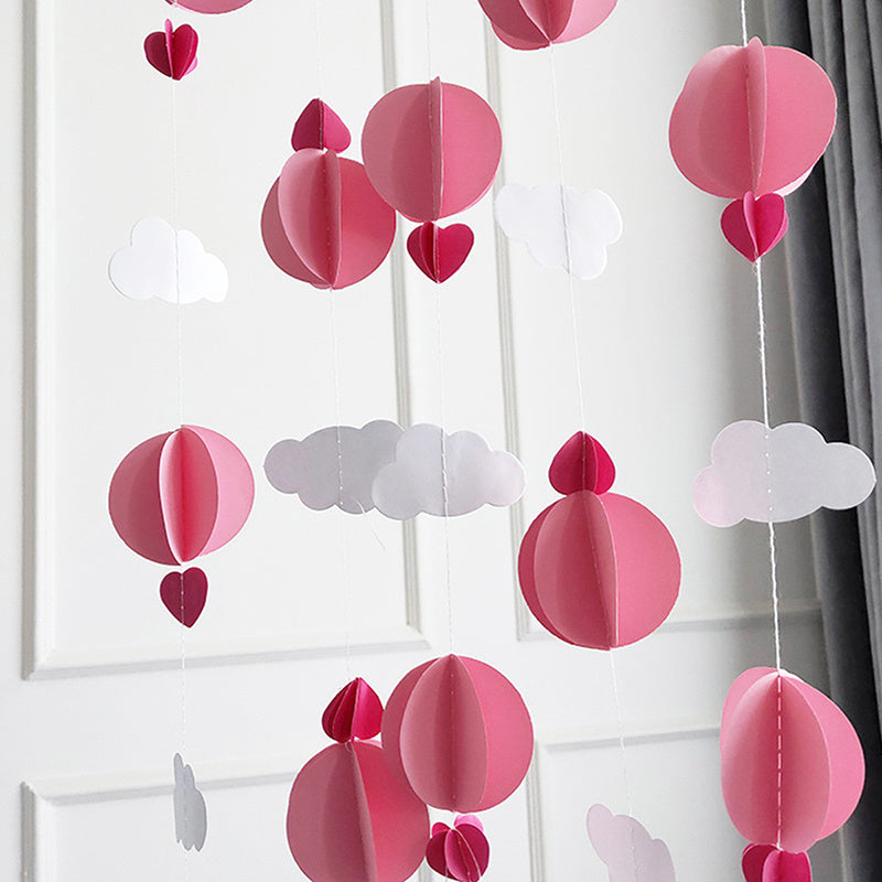Decoración de pared con corazón de papel 3D, nube y flor para el hogar