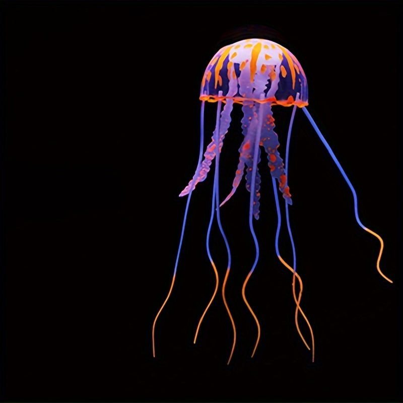 Fluorescent Luminous Silicone Jellyfish Aquarium Decoration for Fish Tanks