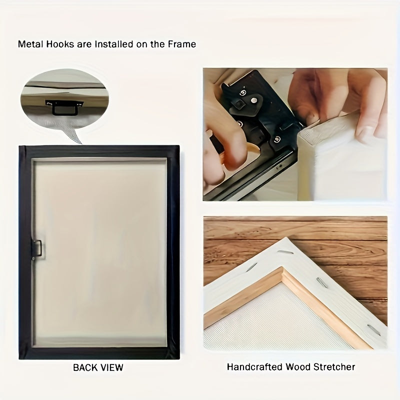 Personalized Family Photo Canvas Print Framed Wall Art for Living Room Bedroom Office