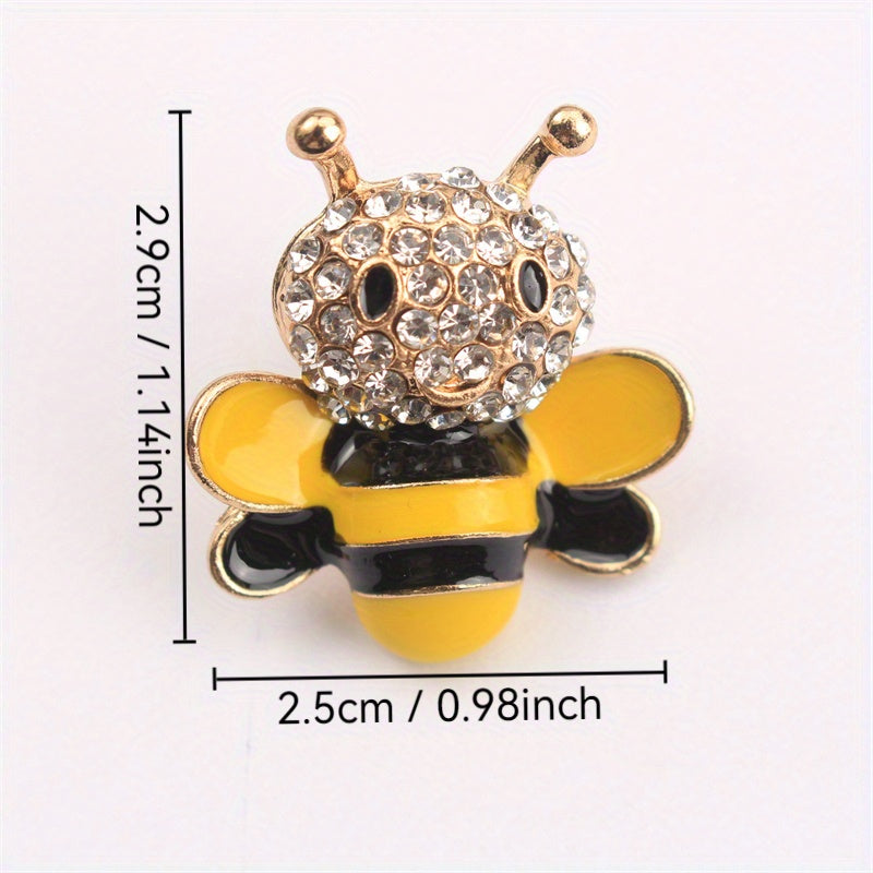 Elegant Rhinestone Bee Brooch Pin Irregular Shape Fashion Accessory for Clothing Bags Hats
