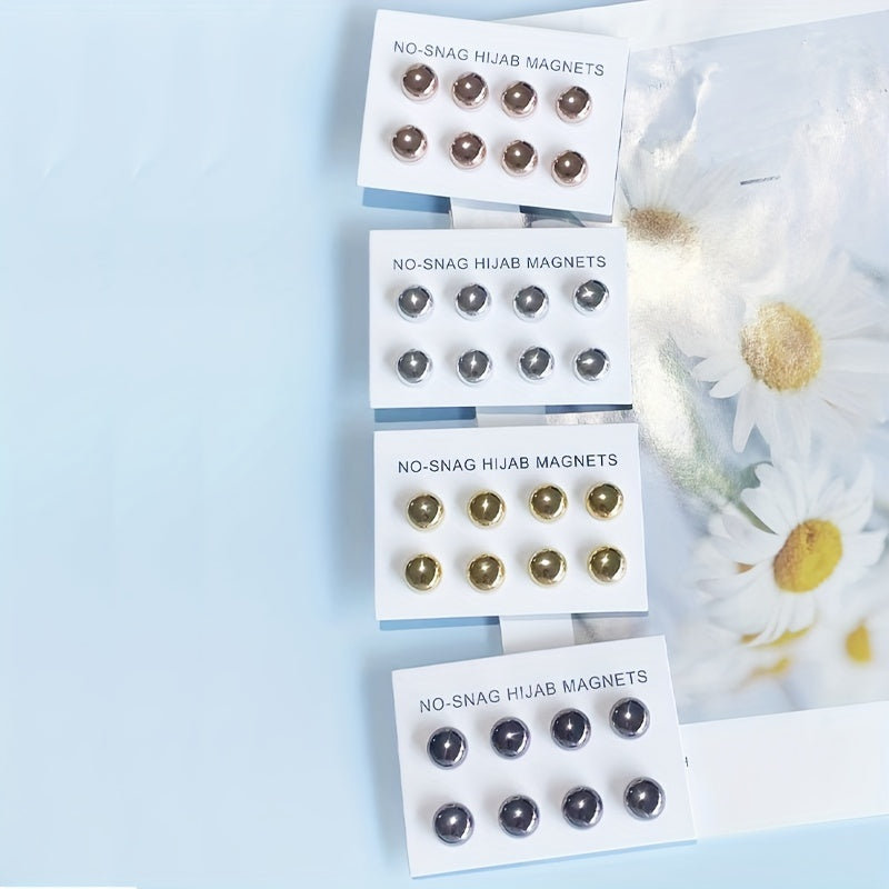 Set of 8 Magnetic Hijab Pins Alloy Scarf Clips for Women Accessories