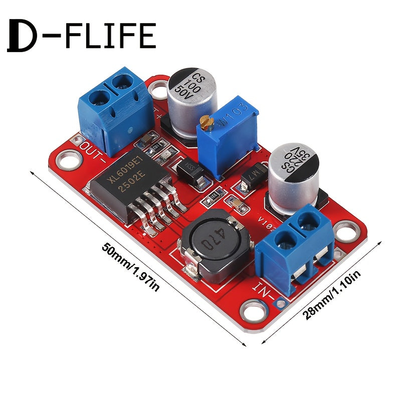 D-FLIFE Yuqori Quvvatli XL6019 DC Step-Up Konvertor Moduli, Moslashtiriladigan Voltaj, O'rnatilgan O'rnatish, Mis Aloqa, Tez Ulanish, Quvvat Talab Qilmaydi.