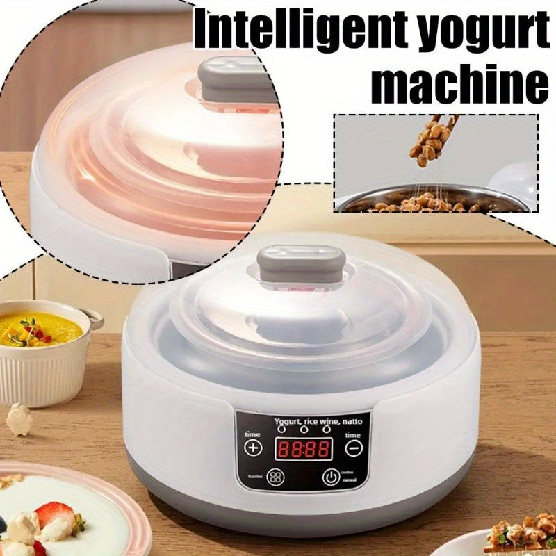 1.2L Electric Yogurt Maker with Probiotic Function LED Display Timer White