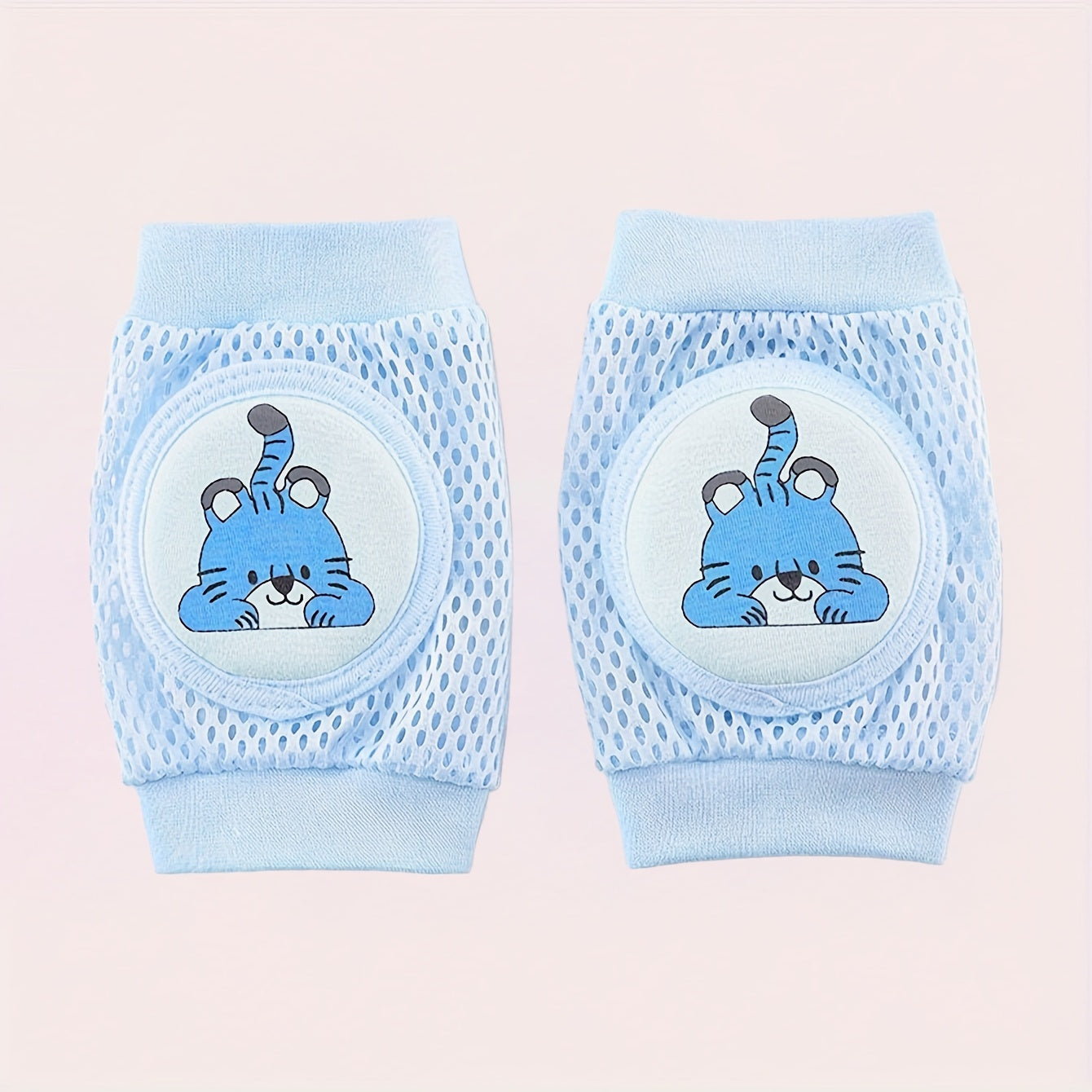 Set of 2 Pink and Blue Knee Pads for Crawling Safety, Kids, Polyester
