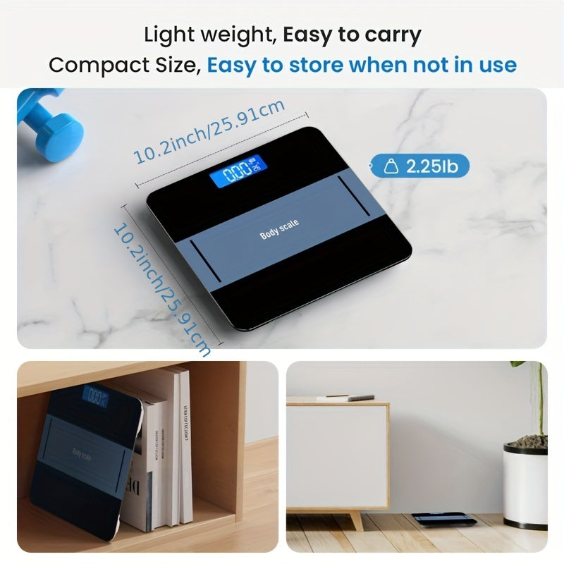 1 dona Raqamli Hammom Tarozisi, Harorat, Yoritilgan LCD Ekran, Yumshoq Burchaklar, 181.44 KG Qobiliyati.