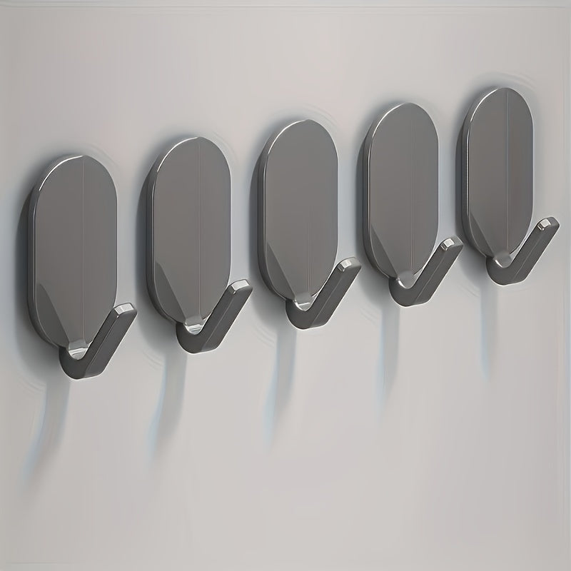 Heavy Duty Adhesive Hooks for Bathroom Wall Mounting Set of 5