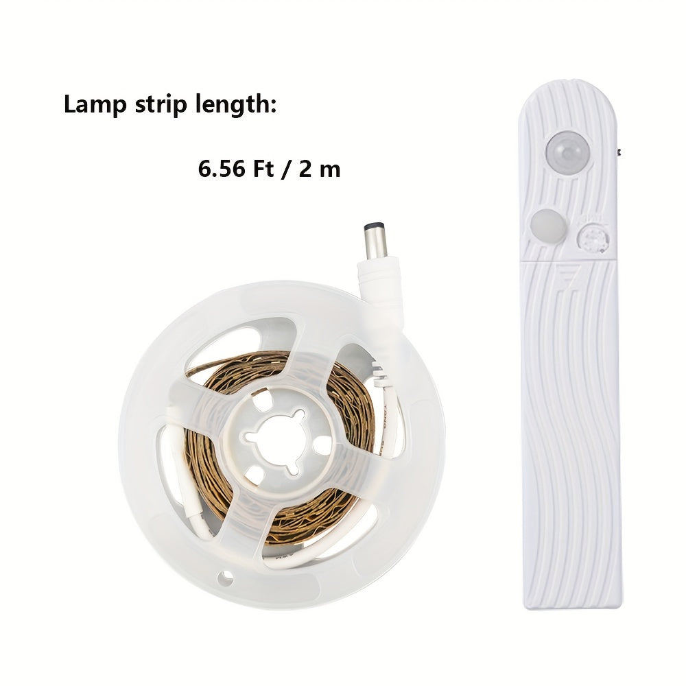 Battery-Operated Motion Sensor Light with Warm Cool White LED Belt for Bedroom Stairs Porch