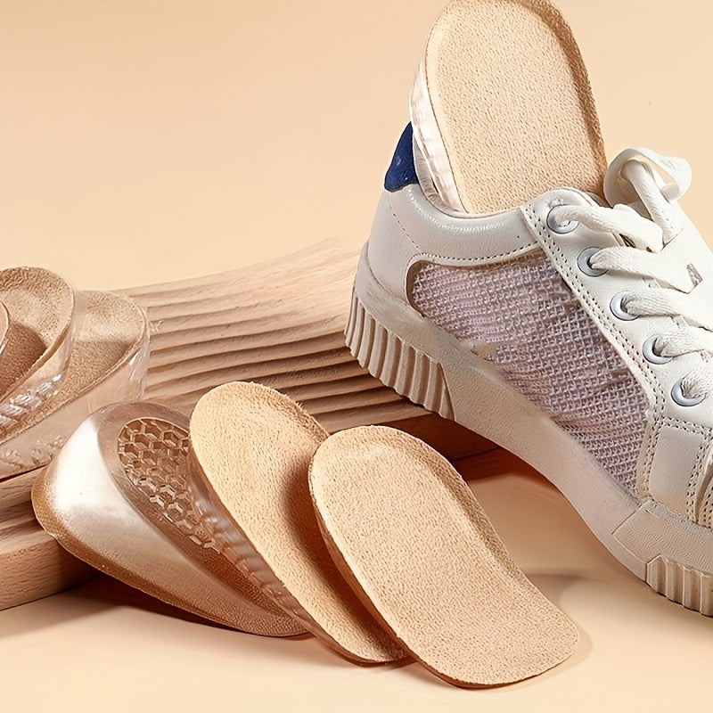 Unisex Breathable Foam Height Boosting Insoles Beige Shock Absorbing Pads