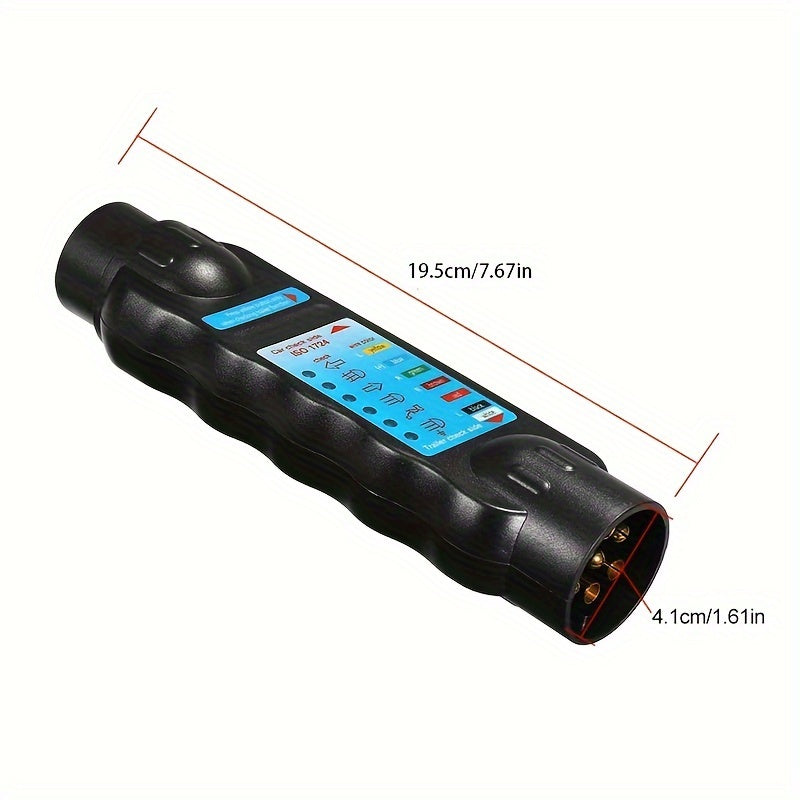 Probador de enchufe de remolque 12V 7-Pin conector adaptador europeo ABS para autocaravanas